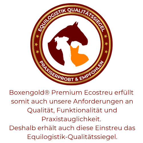 Equilogistik Qualitätssiegel für Boxengold Premium Ecostreu